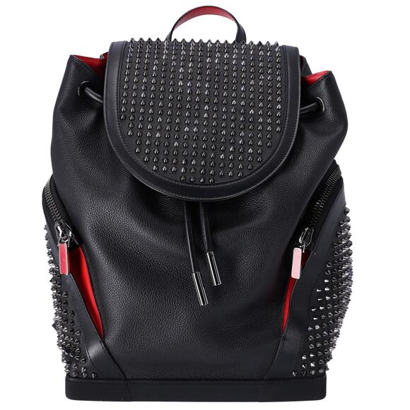 Christian Louboutin Explorafunk Studded Backpack 3175044 Black Red - Picture 1 of 7